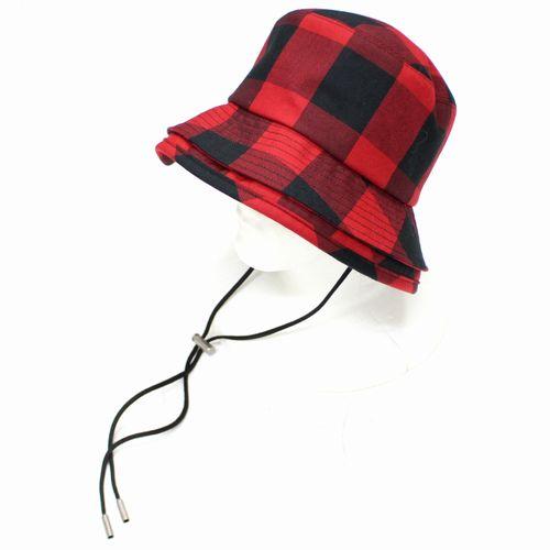 Sacai サカイ Double Brim Hat チェックハット 1 レッド : unstitch