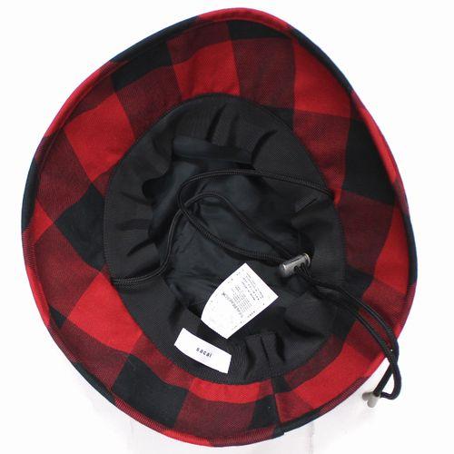 Sacai サカイ Double Brim Hat チェックハット 1 レッド : unstitch