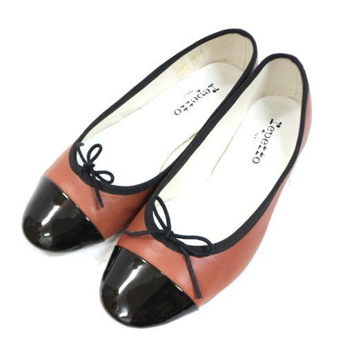 【美品】repetto フローラ フラットパンプス コンビレザー repetto 雅姫さん × レペット 2トーンコンビ フローラ 36 ブラウン