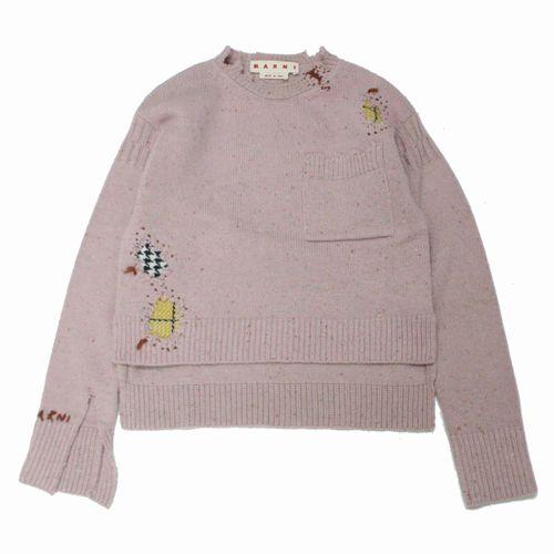 美品24ssマルニ 定価13万marniダメージニットセーターサイズ46 MARNI マルニ 24AW ダメージニット 40 ピンク : unstitch Yahoo!店
