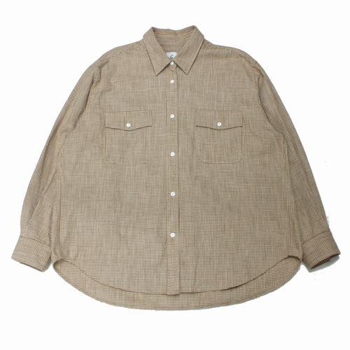 roku コットンチェックシャツ　ベージュ 6(ROKU) ロク 25SS コットンチェックシャツ ベージュ : unstitch