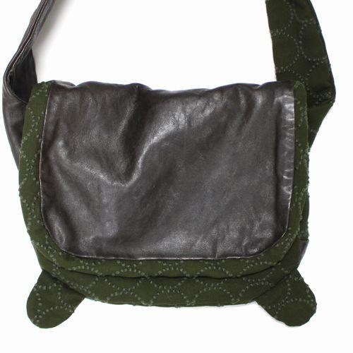 mina perhonen × ebagos tambpurine レザー ショルダーバッグ ブラウン カーキ