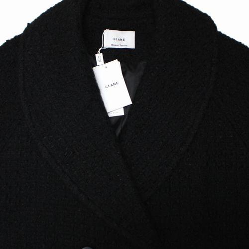 最終値下げMINAMI TANAKA×CLANE OVER ツイードコート 黒 CLANE × MINAMI TANAKA OVER TWEED COAT 田中みな実 オーバーツイード