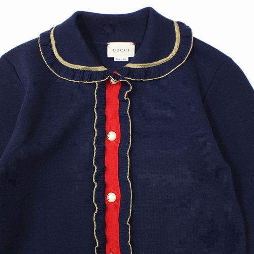 GUCCI グッチ KIDS キッズ フリルカーディガン 12 ネイビー : unstitch