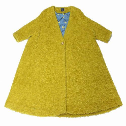 minaperhonen ミナペルホネン 16AW sweet sheep コート 38 イエロー