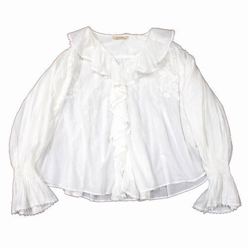 Curensology カレンソロジー 25AW ラッフルレースブラウス F ホワイト