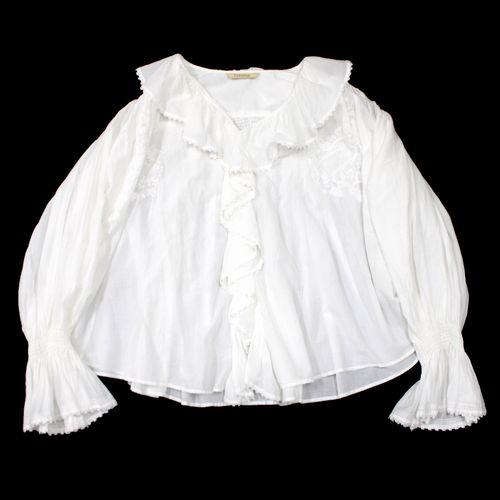 Curensology カレンソロジー 25AW ラッフルレースブラウス F ホワイト