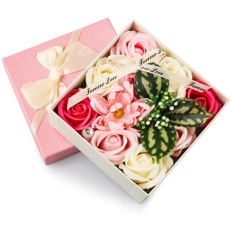 ソープフラワー 石鹸花 フレグランス フラワー 敬老の日 母の日 記念日 卒業 結婚祝い ギフト 枯れない花束 ギフトボックス メッセージカード付 ピンク Dh906 Un Usual Store 通販 Yahoo ショッピング