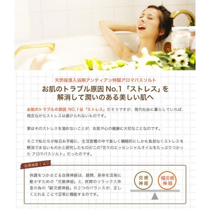 アンティアン 天然保湿入浴剤 アロマバスソルト 「リフレッシュ」（ボトル・瓶詰め）250g |  | 05