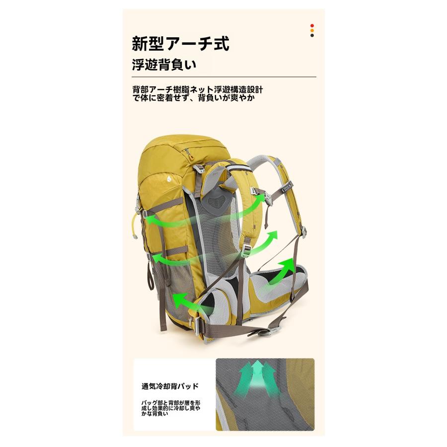 登山リュック ハイキングリュック バックパック 軽量 防水 通気性 快適