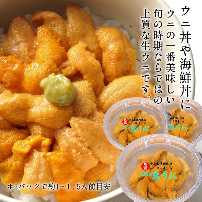 うに最終 国産極上 塩水パック 生うに90g×3個［新物］漁師の生
