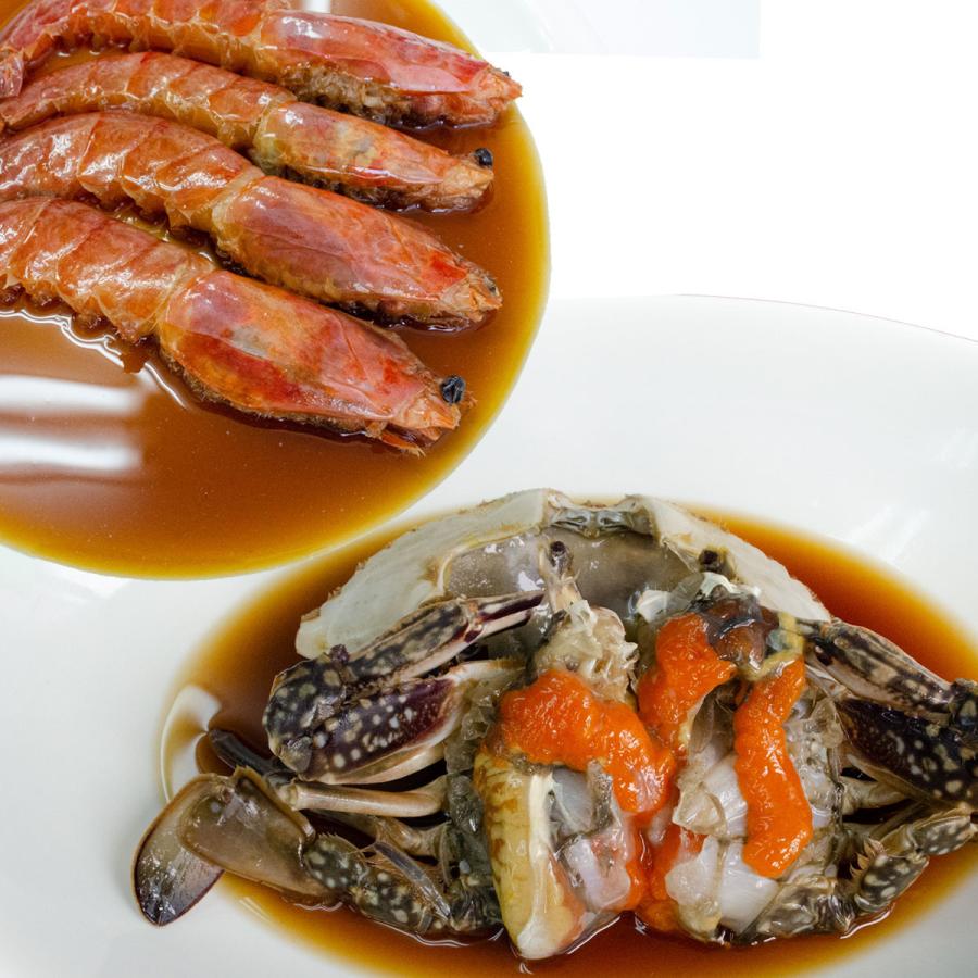 カンジャンケジャン 特製醤油漬けワタリガニ 大サイズ 330 350g カンジャンセウ 特製醤油漬け海老 4尾セット Kanjanset L 活物専門商社 魚活 Yahoo 店 通販 Yahoo ショッピング