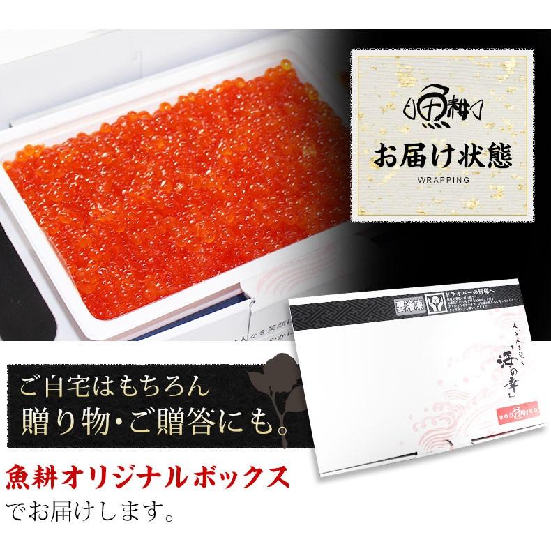 帆立貝柱1kg醤油いくら　500ｇ　鱒子使用　アメリカ又はロシア産　醤油漬け いくら いくら醤油漬け 500g 鱒子 鱒イクラ ロシア産 : 魚耕