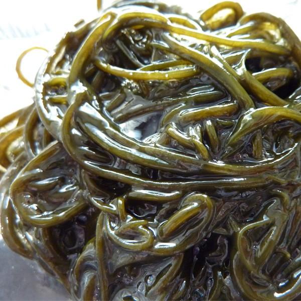 新潟 佐渡産 天然 岩もずく 500g（塩蔵モズク）｜uomizushima｜02