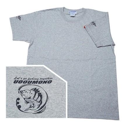 Tシャツ メンズ 半袖 極厚 グレー クロダイ 魚柄 釣り 7.1oz | 
