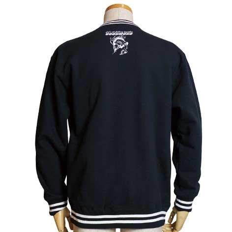 トレーナー 厚手 裏起毛 ヒラメ 魚柄 釣り メンズ ポケット付き ライン入り | 