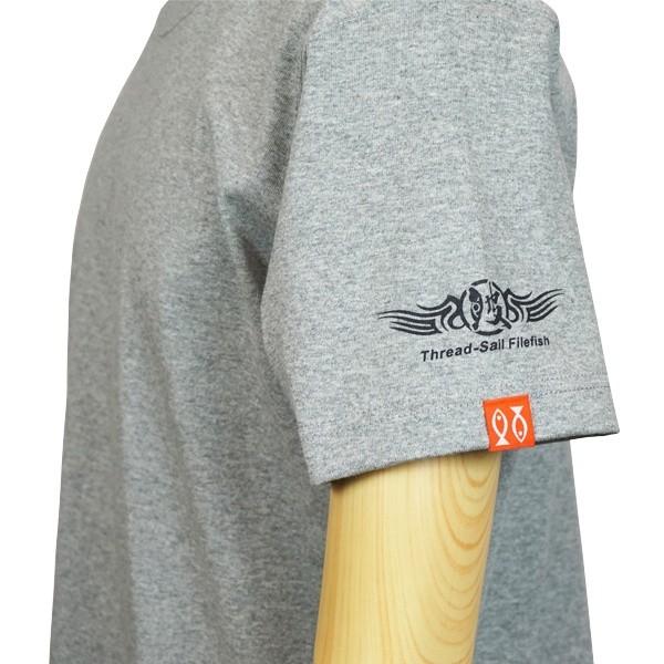 Tシャツ メンズ 半袖 極厚 グレー カワハギ 魚柄 釣り 7.1oz |  | 02