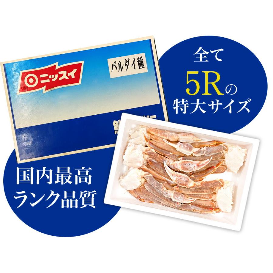 生 ズワイガニ ニッスイ 青箱 2kg  5R バルダイ種 セクション かに カニ 蟹 ずわい 日水 グルメ お取り寄せ カニすき 蟹鍋｜uosou｜03