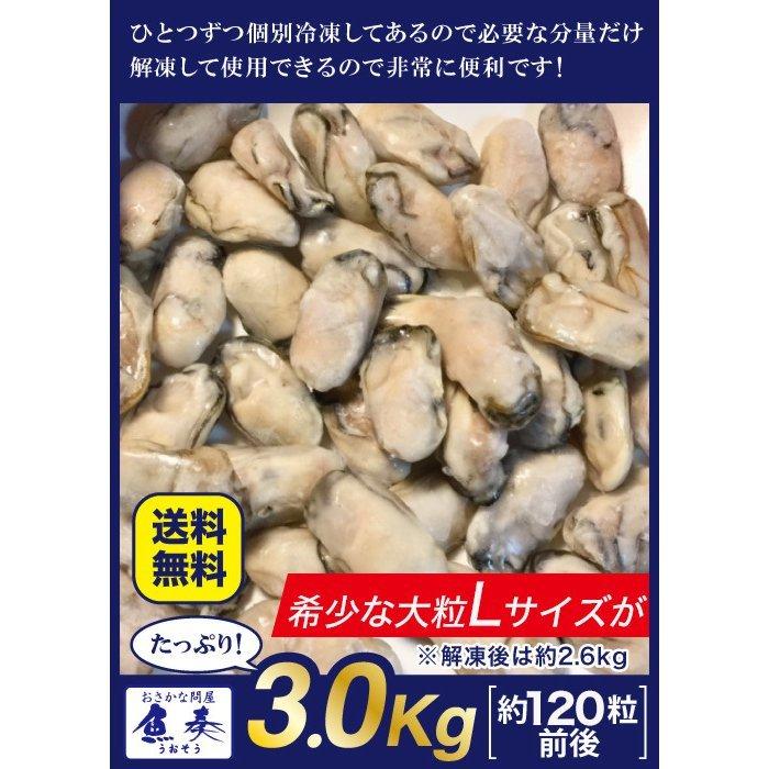 牡蠣 かき カキ 広島 剥き牡蠣 3kg 大粒 Lサイズ （解凍後約850g/約120個前後) 鍋 むき身 歳末 お歳暮 年末グルメ 贈答 迎春 | おさかな問屋 魚奏 | 05