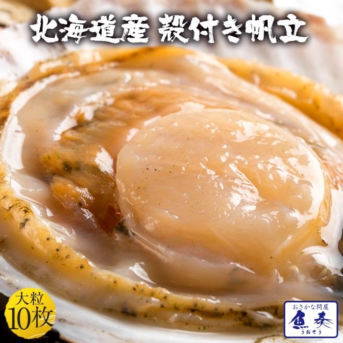 ほたて ホタテ 帆立 片貝 貝付ほたて 10枚 送料無料 最安値 冷凍 北海 Bbq 殻つき バター焼き 炉端焼き おさかな問屋 魚奏 通販 Paypayモール
