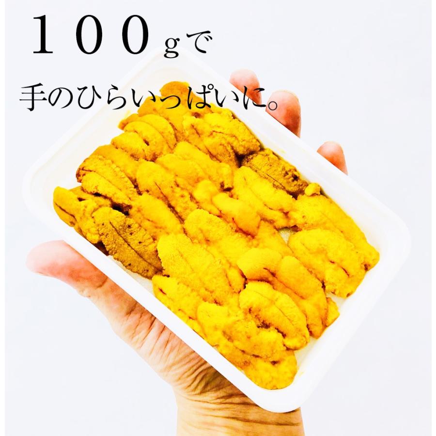 うに 雲丹 冷凍生うに 無添加 1kg（100g×10P） ミョウバン不使用 うに丼20杯分 寿司 北海丼 歳末 お歳暮 年末グルメ 贈答 迎春 | おさかな問屋 魚奏 | 04