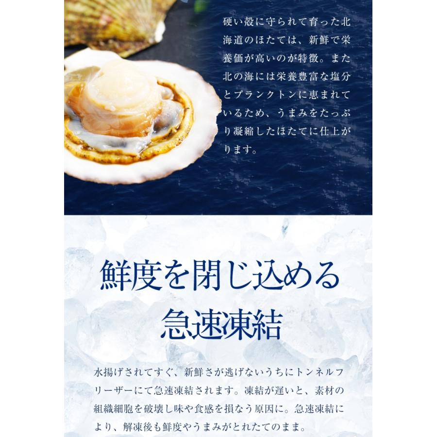北海道産 ボイルほたて 特大 2L 2パック NET1600g  ほたて ホタテ 帆立 貝 蒸し 母の日 歳末 お歳暮 年末グルメ 贈答 迎春 | おさかな問屋 魚奏 | 06