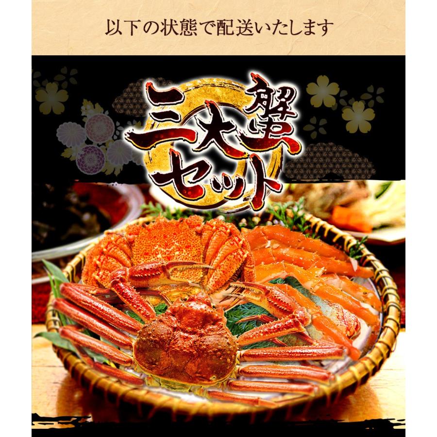 ボイル 三大蟹セット タラバガニ 肩 ズワイガニ 毛がに 総重量 約4.6〜4.8kg たらば ずわい 毛蟹 歳末 お歳暮 年末グルメ 贈答 迎春 | おさかな問屋 魚奏 | 15