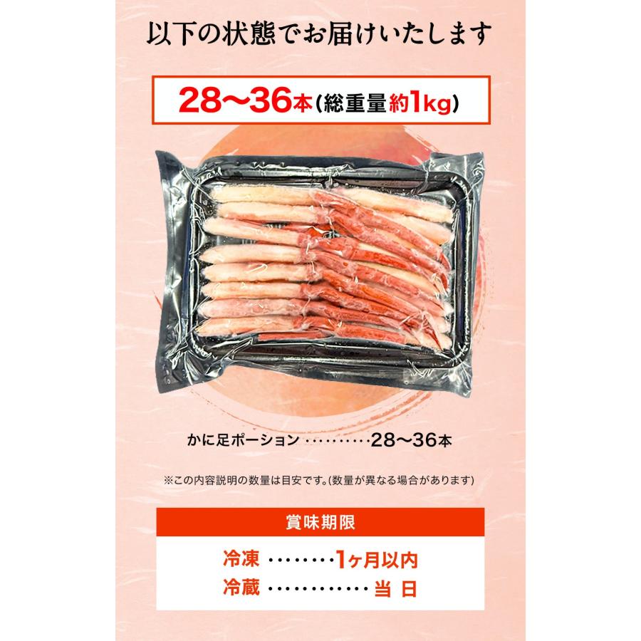 ボイル トゲズワイガニ ポーション28〜36本入 総重量約1kg かに ズワイカニ 蟹しゃぶしゃぶ かに 歳末 お歳暮 年末グルメ 贈答 迎春 | おさかな問屋 魚奏 | 09