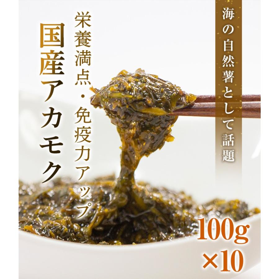 金華山沖 アカモク 100g 10セット 冷凍 無添加 無着色 保存料・化学調味料不使用 海藻 あかもく 歳末 お歳暮 年末グルメ 贈答 迎春 | おさかな問屋 魚奏 | 01