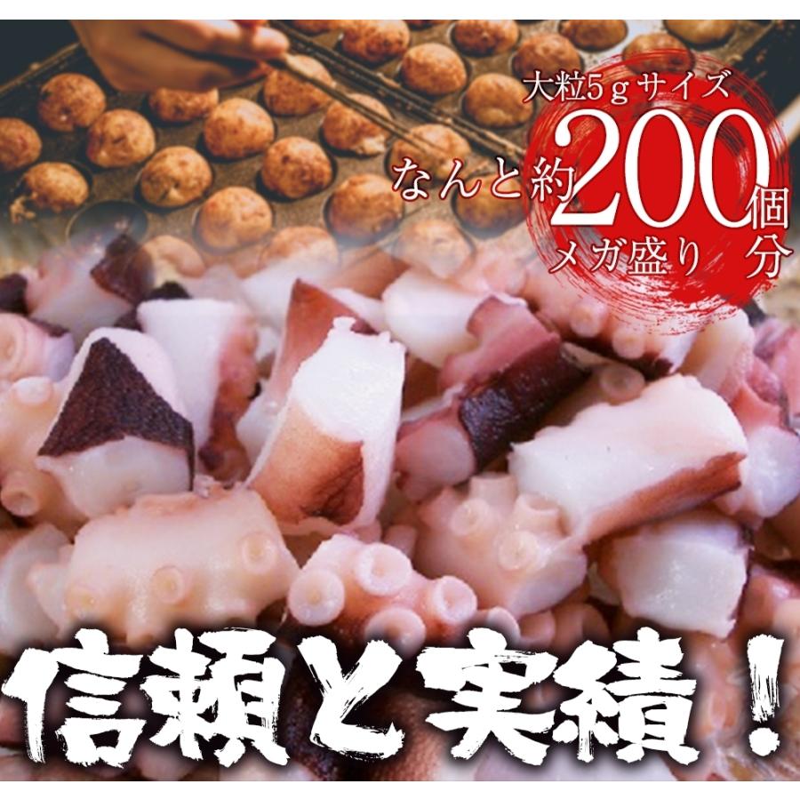 たこ焼用 ボイルカットたこ 大粒5gサイズ 業務用 1kg メガ盛り 同梱推奨 タコ 蛸 パーティー 歳末 お歳暮 年末グルメ 贈答 迎春 | おさかな問屋 魚奏 | 02