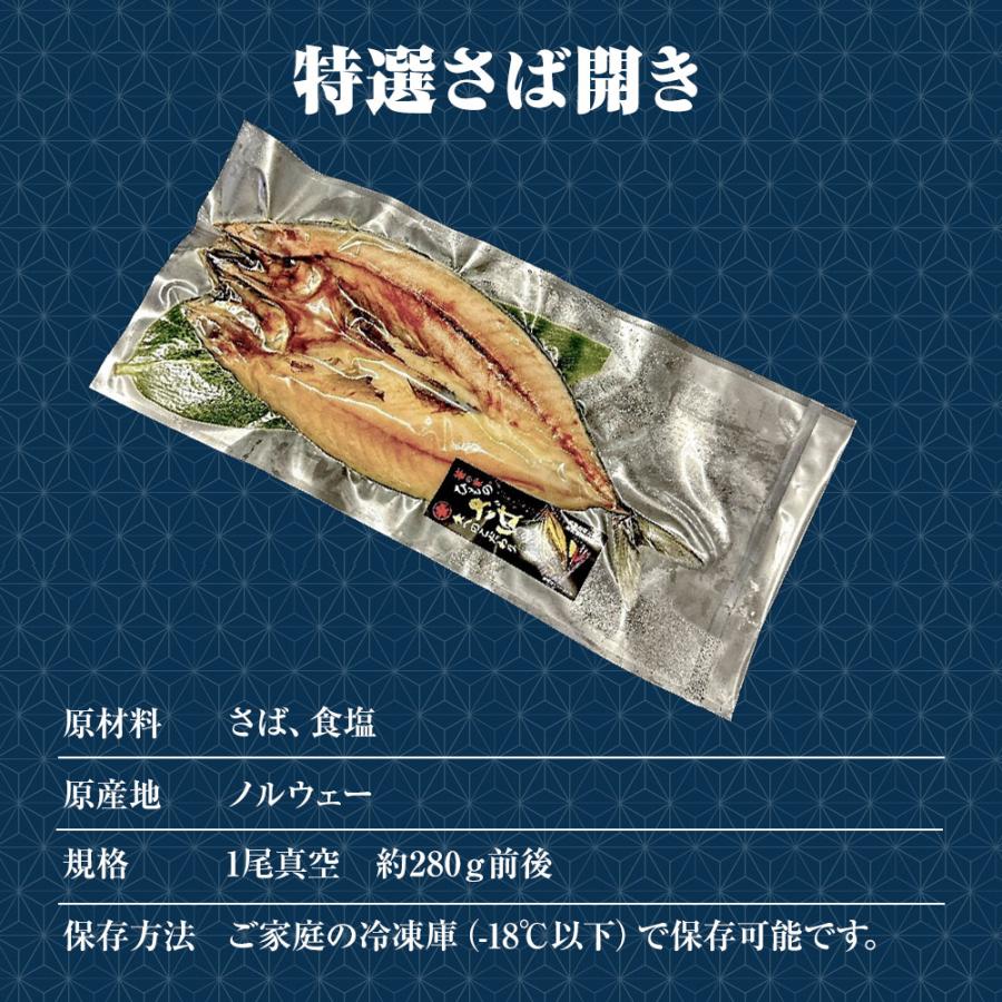 特選さば開き 1枚 約280ｇ1枚真空 笹の葉入りトロさば サバ開きさば サバ 鯖 一夜干し 干物 トロさば 歳末 お歳暮 年末グルメ 贈答 迎春 | おさかな問屋 魚奏 | 11