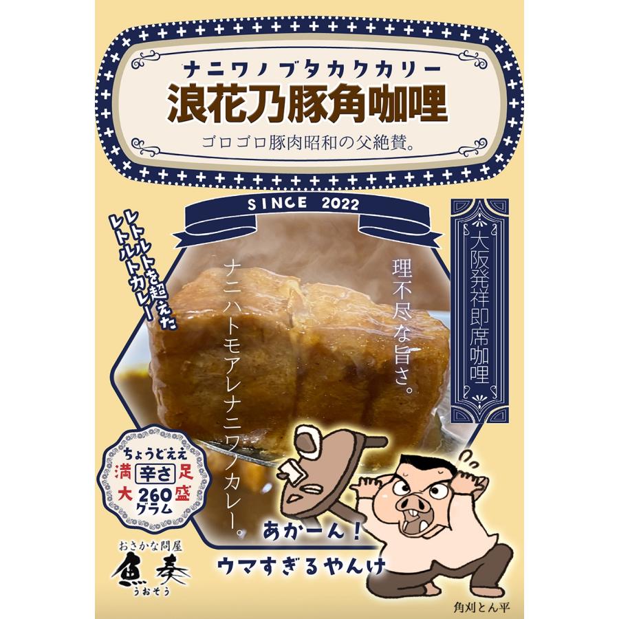 浪花乃豚角カリー ナニワノブタカクカリー 8個 260g×8パック レトルト カレー 買い置き ケース買い 歳末 お歳暮 年末グルメ 贈答 迎春 | おさかな問屋 魚奏 | 01