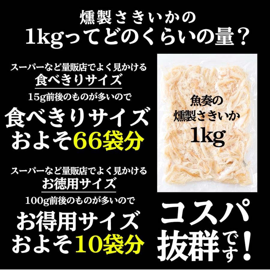 燻製さきいか 1kg くんさき 訳あり サキイカ 業務用 メガ盛り 酒の肴 するめ スルメ 在宅 おつまみ 歳末 お歳暮 年末グルメ 贈答 迎春 | おさかな問屋 魚奏 | 16