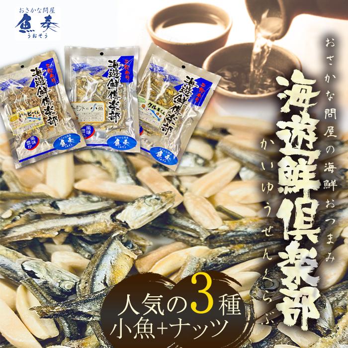 送料無料 小魚ナッツ 3種 キャラメルクルミ 味噌ピーナッツ アーモンド おつまみ 父 誕生日 家飲み 女子会 お酒 晩酌 珍味 海鮮 グルメ メール便 ギフト おさかな問屋 魚奏 通販 Yahoo ショッピング