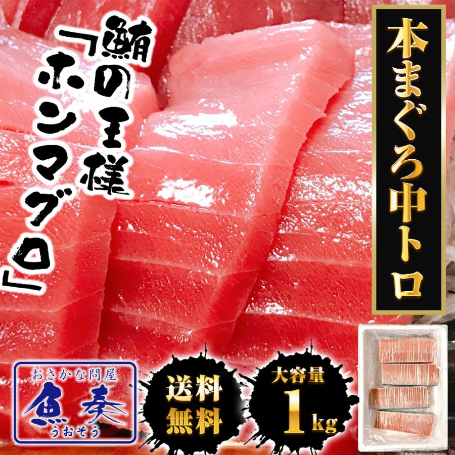本まぐろ中トロ 柵 1kg まぐろ マグロ 鮪 短冊 蓄養 地中海 本マグロ 本鮪 黒まぐろ 黒マグロ 中とろ 歳末 お歳暮 年末グルメ 贈答 迎春 | おさかな問屋 魚奏 | 01