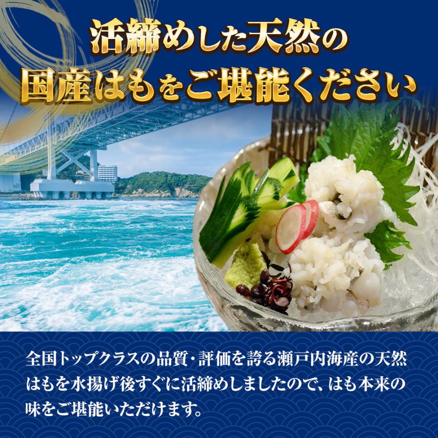 はも湯引き 500ｇ 送料無料 はも ハモ 鱧 おとし鱧 はもちり 活鱧 瀬戸内産 天然 国産 鱧ちり 湯引き 歳末 お歳暮 年末グルメ 贈答 迎春 | おさかな問屋 魚奏 | 04
