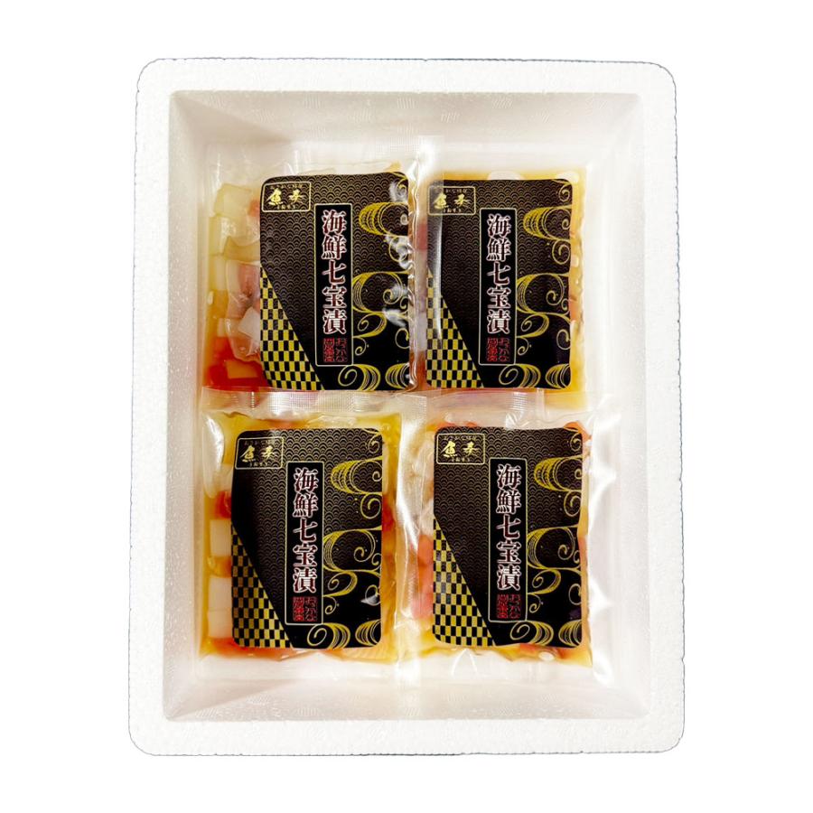 海鮮七宝漬 90ｇ×4パック 海鮮丼の具 流水解凍 鮪 烏賊 鯛 八町 環八 平目 縞鰺 7種の海鮮 簡単便利 歳末 お歳暮 年末グルメ 贈答 迎春 | おさかな問屋 魚奏 | 18