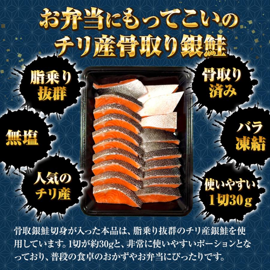 無塩 骨取り 銀鮭 切身（30g×20切） さけ サケ 切り身 弁当 朝食 生鮭 歳末 お歳暮 年末グルメ 贈答 迎春 | おさかな問屋 魚奏 | 02