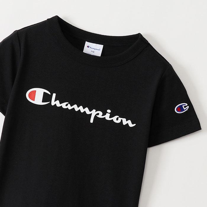 チャンピオン キッズ 半袖 Tシャツ ショートスリーブ ロゴ CHAMPION 23SS CK-T302 090 ブラック :CHAMPION