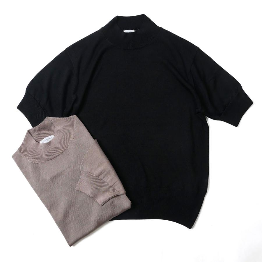 rencontrant モックネックニット　s-moc Rencontrant レンコントラント メンズ 半袖 モックネック ニット