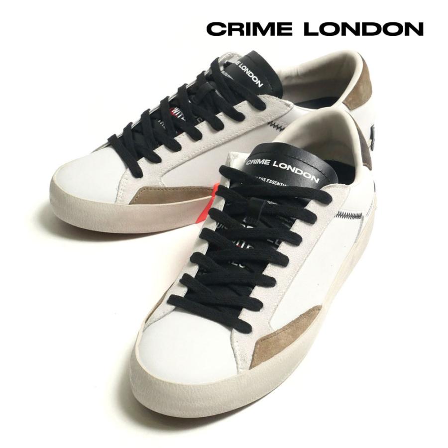 CRIME LONDON クライムロンドン メンズ DISTRESSED スニーカー レザー 