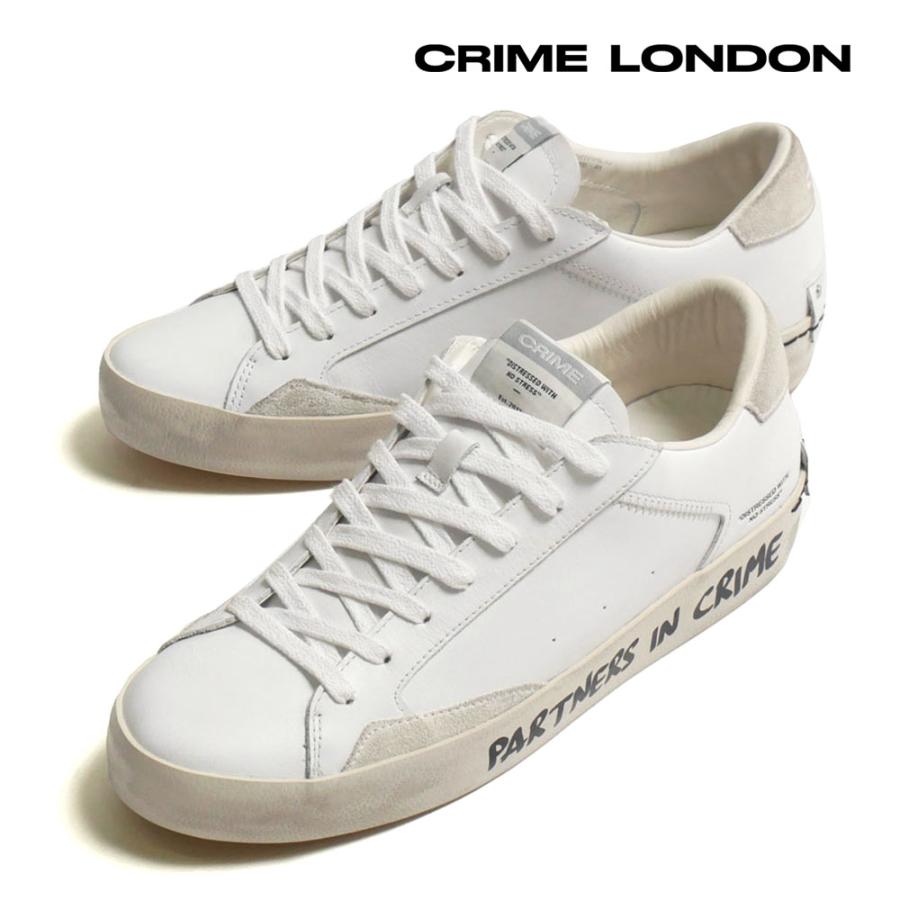 CRIME LONDON クライムロンドン メンズ DISTRESSED スニーカー レザー