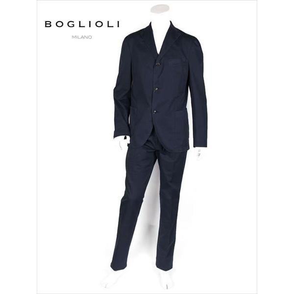 BOGLIOLI ボリオリ 3B ストレッチ コットン セットアップ スーツ ネイビー 220-51249 イタリア製 国内正規品