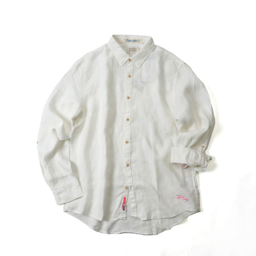 SCOTCH&SODA スコッチアンドソーダ メンズ リネン 長袖シャツ シンプル 292-71406 ブルー グリーン ピンク ホワイト 国内正規品 | SCOTCH＆SODA | 05