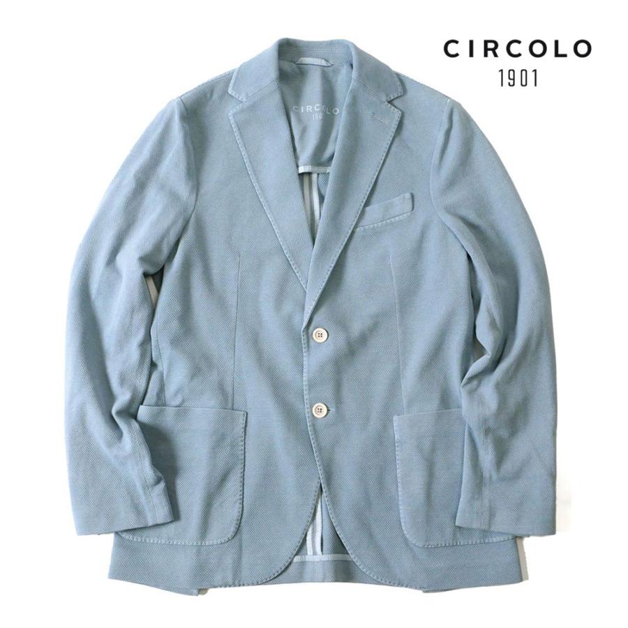 【中古】チルコロ1901 CIRCOLO1901 カノコテーラードジャケット シングル コットン 42 L カーキ CIRCOLO 1901（チルコロ 1901） メンズ ガーメントダイ ジャケット