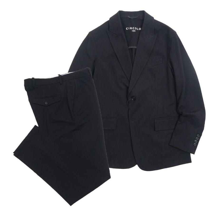 CIRCOLO1901 チルコロ1901 ライトジャージ ストレッチ スーツ セットアップ nero lightgreymelの画像