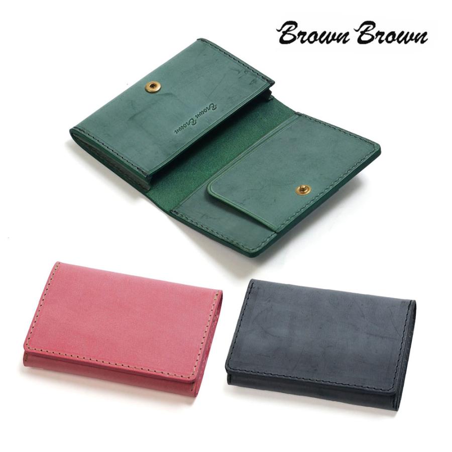 値下げ！BROWN BROWN レザーケース BrownBrown（ブラウンブラウン） カードケース 本革 waxpink waxgreen