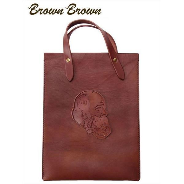 BrownBrown ブラウンブラウン レザートートバッグ 栃木レザー 本革 BBL-MB09 Lサイズ ダークブラウン ブラウンおじさん 国内正規品