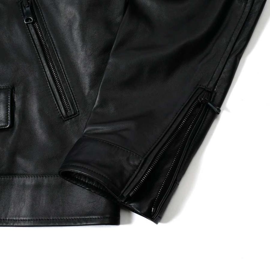 EMMETI エンメティ メンズ corbync23 ダブル ライダースジャケット レザー ブルゾン 本革 羊革 ブラック 2023-24AW 国内正規品の画像