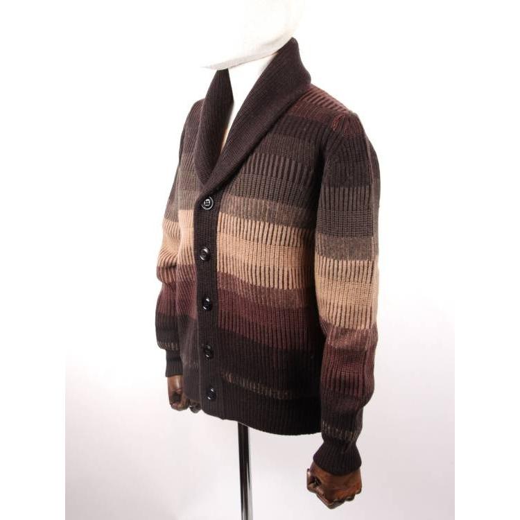 Drumohr ケーブルニットカーディガン ショールカラー メリノウール 紺 Drumohr ケーブルニットカーディガン ショールカラー メリノウール 紺